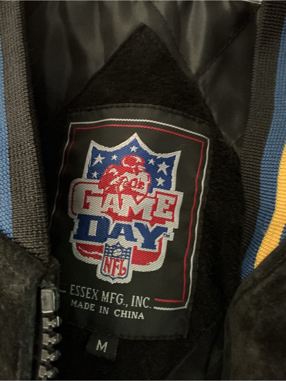 Vtg y2K NFL San Diego Chargers Suede Jacket M Game Day label as new - Picture 2 of 9